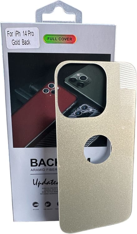 Armid Fiber Achter glas beschermer Geschikt voor: Apple iPhone 14 Pro (Gold) Achterkant Temper Glass Protector - Back Screen Protector