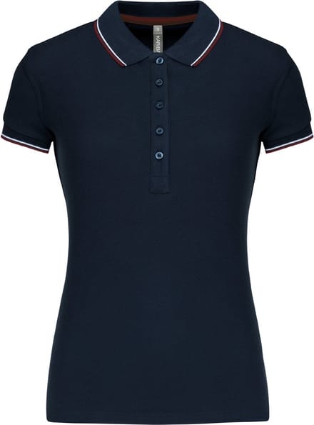 Kariban Damespolo korte mouwen K251 - Navy / Wine / White - S