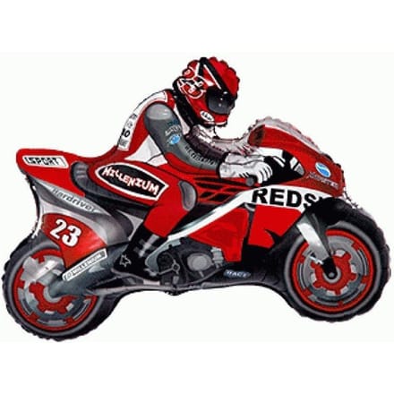 Ballon en Aluminium Moto - Rouge 62 Cm