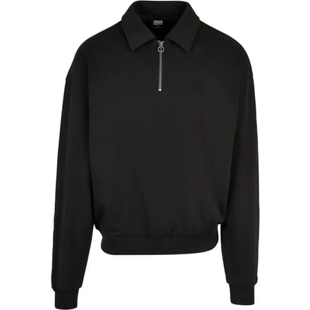 Urban Classics - Shirt Collar Crewneck sweater/trui - L - Zwart