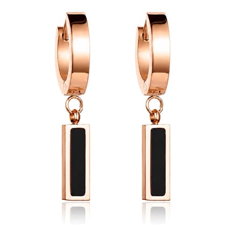 Cilla Jewels oorringen Titanium Rose met Zwart