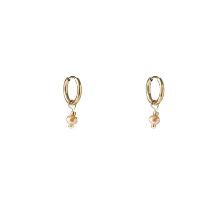 Go Dutch Label Oorhangers One Bead Hoop Taupe