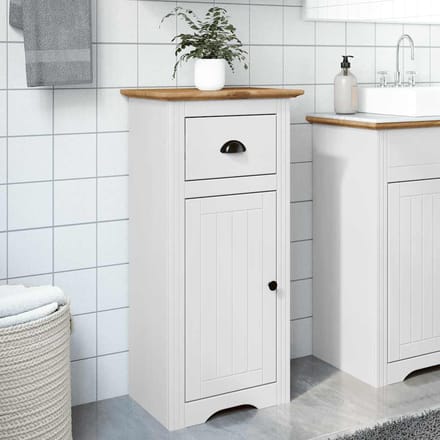 vidaXL - Badkamerkast - BODO - 44x30x90 - cm - wit - en - bruin