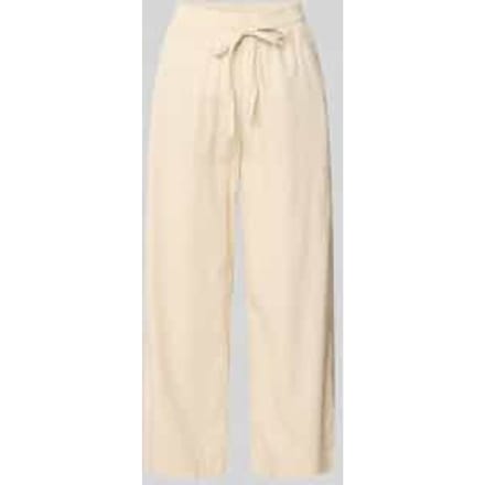 wide fit stoffen broek van linnenmix met viscosemet model 'Ina'
