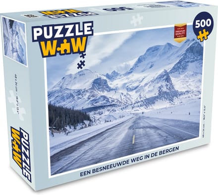 Puzzel Een besneeuwde weg in de bergen - Legpuzzel - Puzzel 500 stukjes