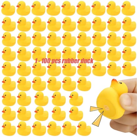 1-100 Stuks Mini Rubberen Eendjes Set Groothandel Drijvend Piepend Kleine Eendjes Rubberen Eend Speelgoed Voor Kinderen Feest Verjaardag Benodigdheden yellow