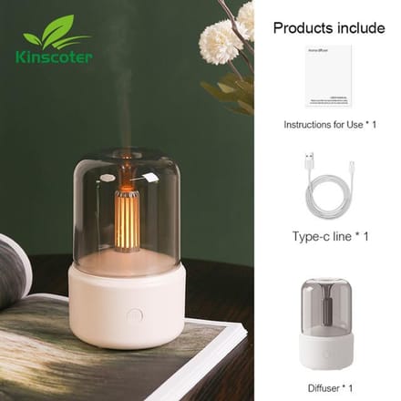 Draagbare Mini Aroma Diffuser USB Luchtbevochtiger Essentiële Olie Nachtlampje Koude Mist Maker Sproeier voor Thuis Cadeau wit