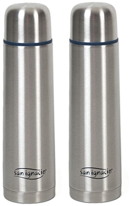 San Ignacio RVS thermosfles/isoleerkan 500 ml - 2x - voor warme / koude dranken onderweg
