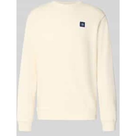 sweatshirt met labelbadge en ronde hals