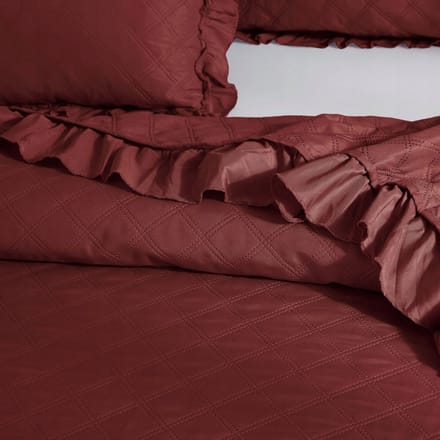 RUFFY Borduurde Sprei 160x220cm met Ruche - Stijlvol & Praktisch