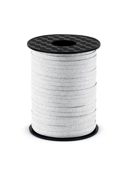 Lint glitter zilver 225 m x 5 mm