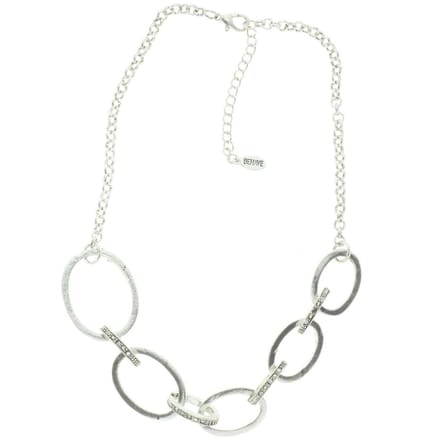 Behave - Schakelketting met steentjes 46 cm - Nikkelvrij - Mode-accessoire