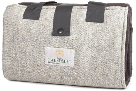 Picknickkleed Leisure Visgraat Grijs - Fleece - Waterdicht - 137x137cm - Tweedmill