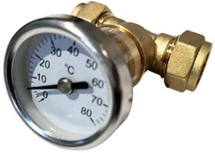 tempratuur meter met t-stuk 22 x 1/2 x 22