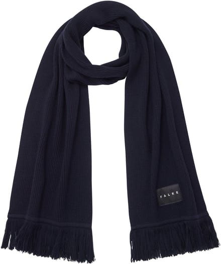 FALKE Basic Label Big sneldrogend warm wol wintersjaal unisex blauw - maat ONESIZE