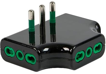 Ruimtebesparende Adapter voor Drievoudig Stopcontact met Italiaanse Stekker - Plat Ontwerp