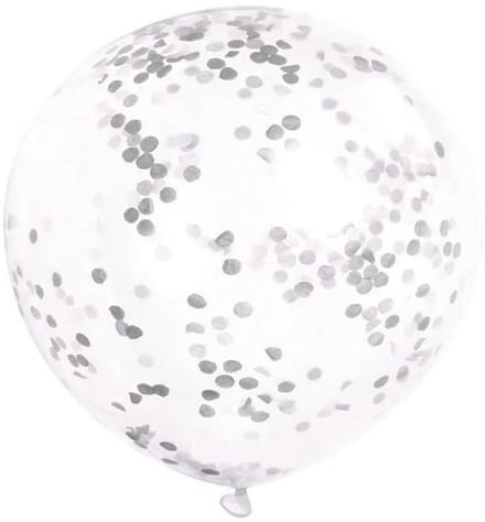 UNIQUE - 6 zilverkleurige en goudkleurige confetti ballonnen