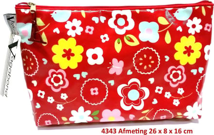 Vagabond-Toilettas- Medium Sack "Scandi Red" 4343- afmeting 26 x 8 x 16 cm.