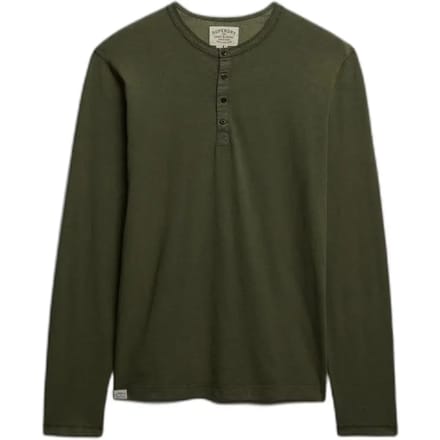 Superdry - Slub Jersey Henley Top met Lange Mouwen - Heren - Tops