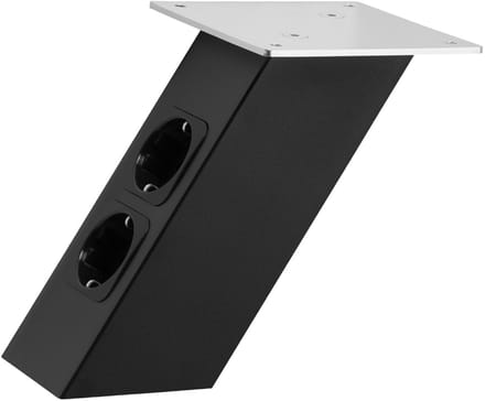 SOTECH Barconsole Schuin 170 x 80 x 70 mm in Zwart met Schuko Aansluitingen 30 kg Draagvermogen Tegenbodemconsole