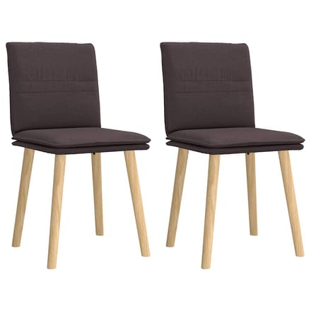 vidaXL - Eetkamerstoelen - 2 - st - stof - donkerbruin