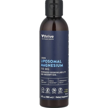 Vthrive, Liquid Liposomal Magnesium, Lemon, 100 mg, 6 fl oz (180 ml)