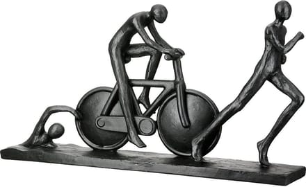 Gilde Handwerk - Beeld - Sculptuur - Triatlon - poly resin - 6x35x19 cm - kleur zwart