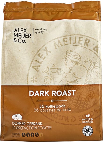 Alex Meijer - Dark Roast - Koffiepads - Zak 36 stuks x 6,94 gram