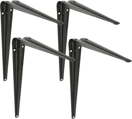 AMIG Plankdrager/planksteun van metaal - 4x - gelakt zwart - H450 x B400 mm