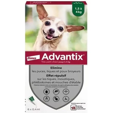 Ongediertebestrijding voor honden Elanco Advantix 0,4 ml