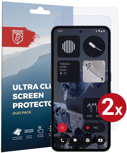 Rosso Screen Protector Geschikt voor Nothing CMF Phone 2 Pro | Ultra Clear Duo Pack | TPU Folie | Case Friendly Beschermfolie | 2 Stuks