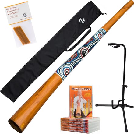 Didgeridoo Starterpakket 5-Delig – Inclusief Tas, DVD, Bijenwas & Standaard