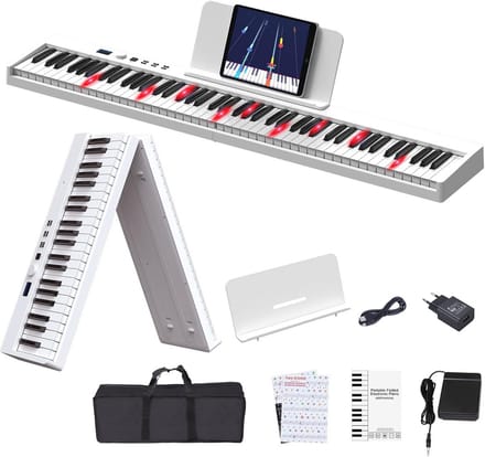 Draagbaar Digitale Piano Keyboard met 88 Toetsen, Verlicht, MIDI & Bluetooth Ondersteuning