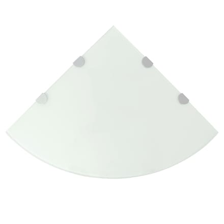 vidaXL - Hoekschap - met - chromen - dragers - wit - 45x45 - cm - glas