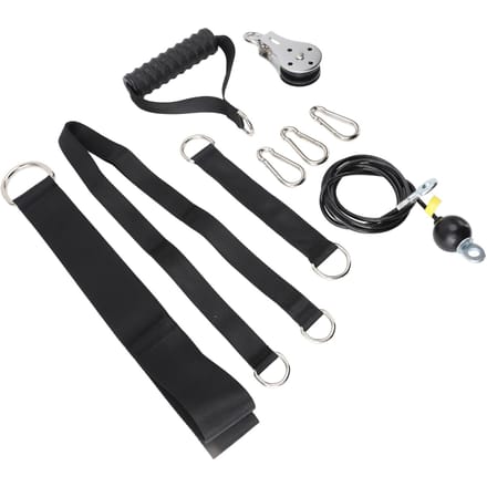 Pull Down Katrolsysteem 2m Staalkabel Triceps Pull Down Hulpstuk Thuisgym Katrolsysteem black