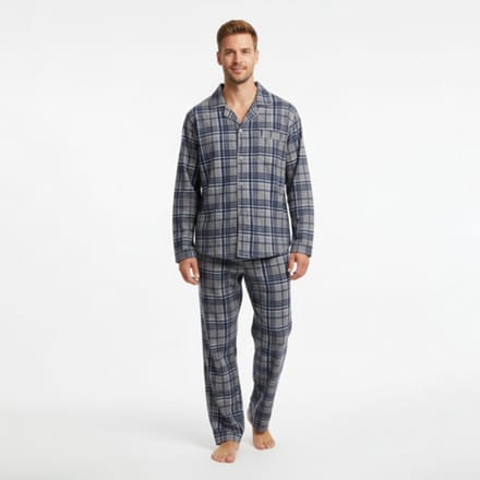 heren pyjama gianvaglia 2502 grijs/blauw m