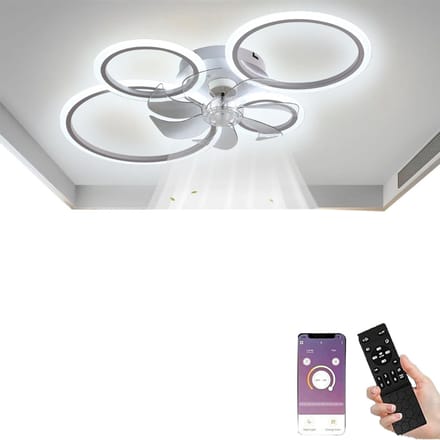 MKSS® Plafondventilator met Verlichting - Ventilator voor Slaapkamer - Air Cooler met Afstandsbediening - Wit