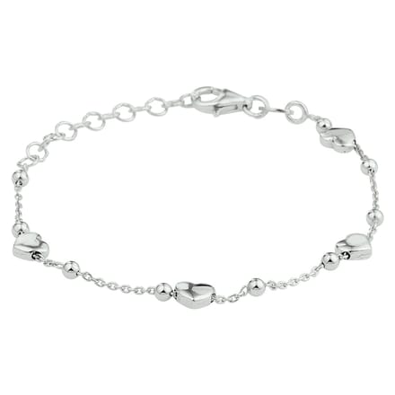 Zilver Gerhodineerde Armband hartjes 2 1332843