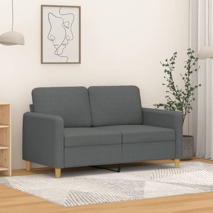 vidaXL - Tweezitsbank - 120 - cm - stof - donkergrijs
