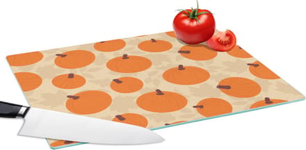 Glazen Snijplank - 39x28 - Herfst - Pompoen - Bladeren - Design - Snijplanken Glas