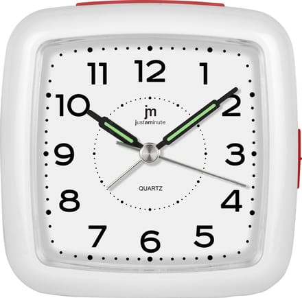 Just a Minute | Wekker | Wit met een tikkeltje rood