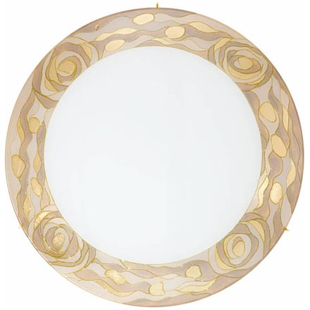 Kolarz Serena plafondlamp, crèmekleurig, Ø 40 cm, metaal/glas