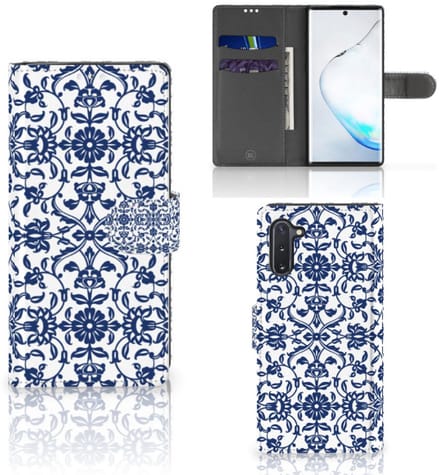 Boekhoesje voor Samsung Galaxy Note 10 Hoesje Flower Blue
