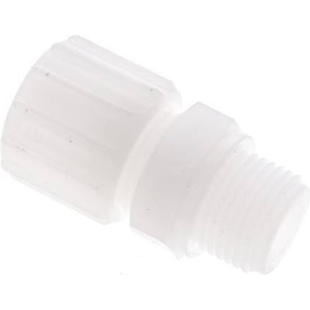 15x9mm & G1/2'' PVDF Rechte Knelfitting Buitendraad 10bar Kunststof en Polyamide