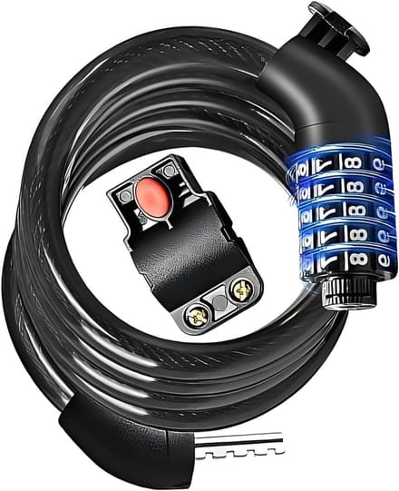 Fiets Kabel Lock - Draadslot Scooter - Beveiliging Buiten - 5 Cijfer Combinatie - 15.2 cm - Zwart