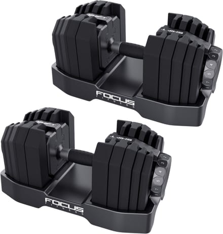 Focus Fitness Shift – Verstelbare dumbbellset – 2x24kg – Ruimtebesparend