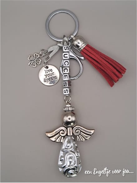 Succes sleutelhanger - Tashanger - Gelukshanger - Geluksengel SUCCES - Geluksengel sleutelhanger