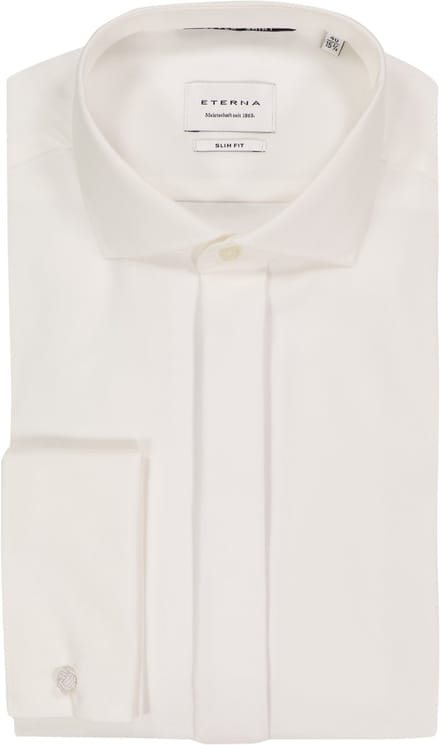ETERNA slim fit overhemd - twill - ecru - Strijkvrij - Boordmaat: 44 (EU maat: XL)