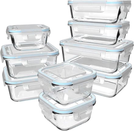 CLVP® Glazen Vershoudbakjes - Glazen Opbergbakjes - Met Deksel