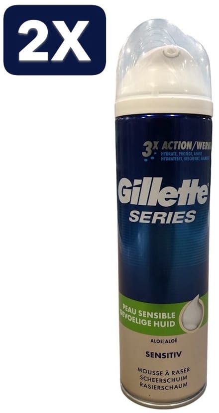 2 x Gillette Series - Scheerschuim - Gevoelige Huid - 250ml